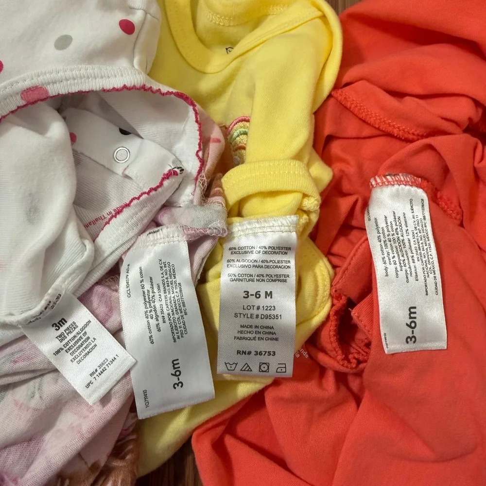 3-6M Baby Girl Bundle Dresses Bodysuit‎ 4 pcs Carters Duck Duck Goose Floral Dot